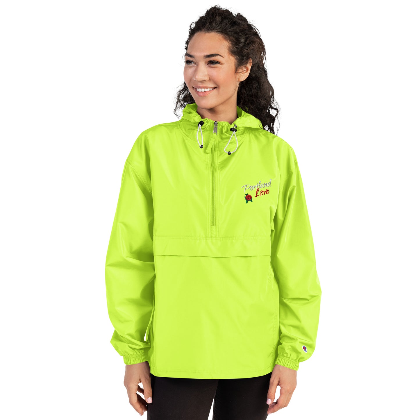 Portland Love Rose Embroidered Champion Packable Jacket image 31