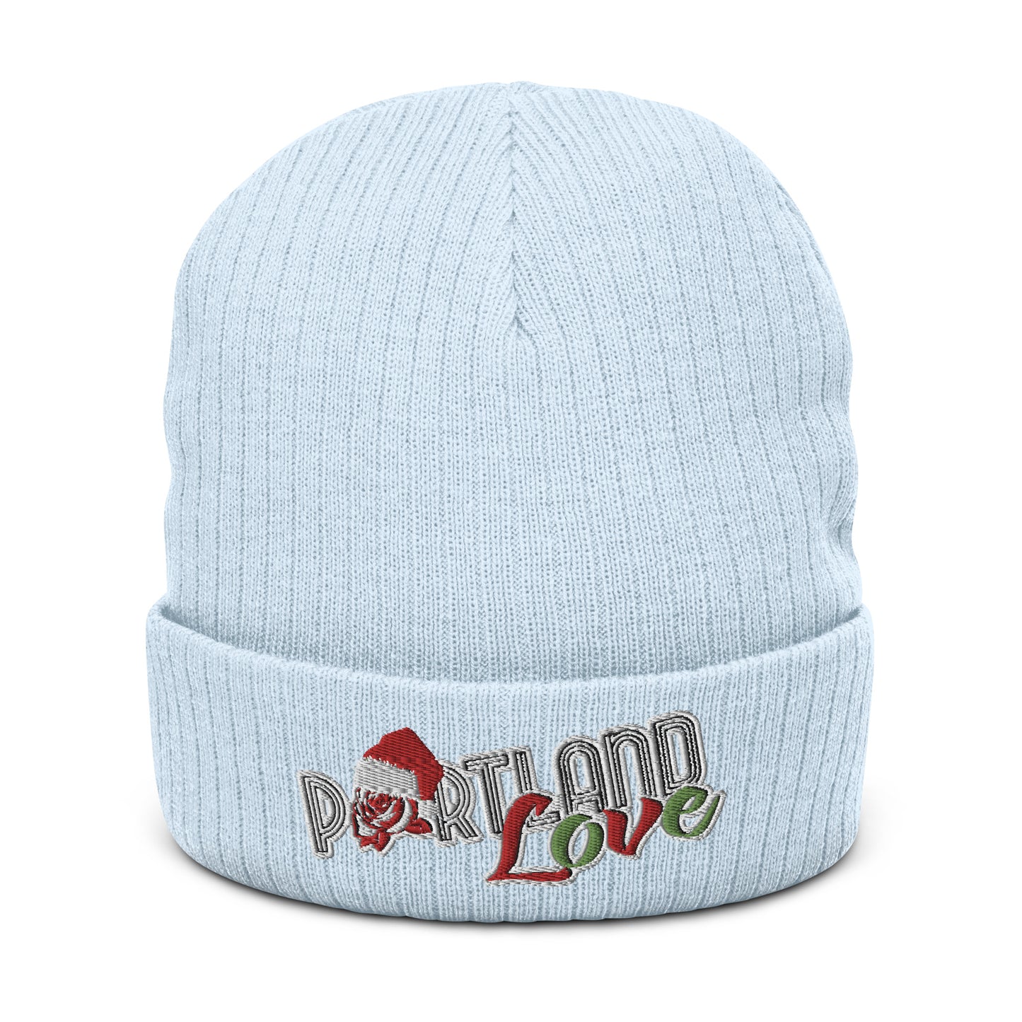 Original Portland Love Christmas Black Ribbed Knit Beanie image 11
