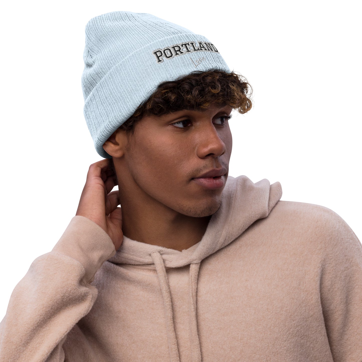 Block Style Ribbed Knit Beanie image 7