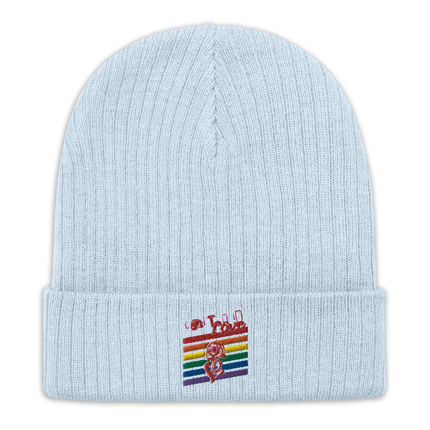 Rainbow Ribbed Knit Beanie image 7