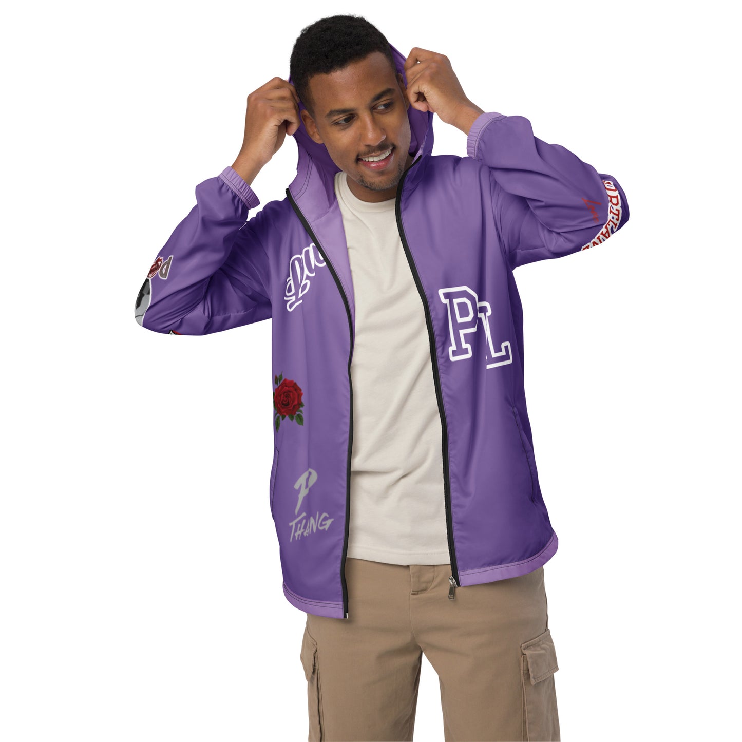 Portland Love Logos Purple Men’s Windbreaker image 6