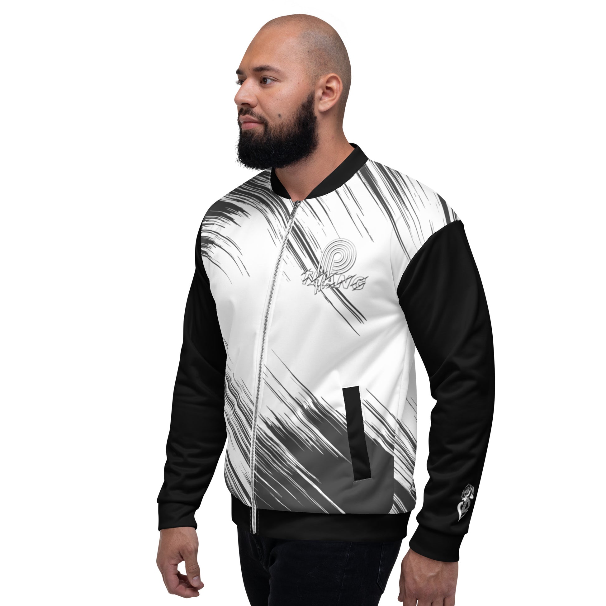 P-Thang Stripe Unisex Bomber Jacket image 3