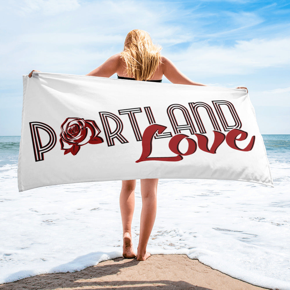 Original Portland Love Beach Towel (White) image 0