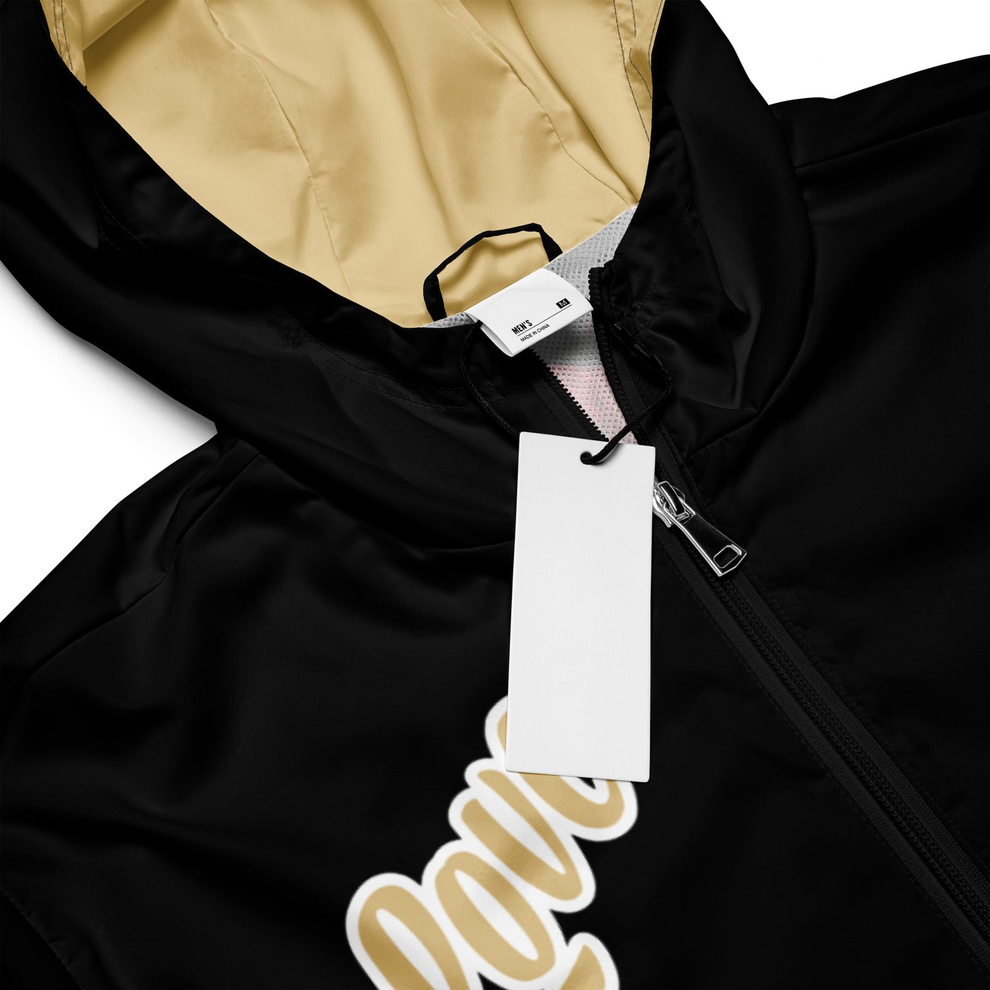 Black and Gold Logo Men’s Windbreaker image 3