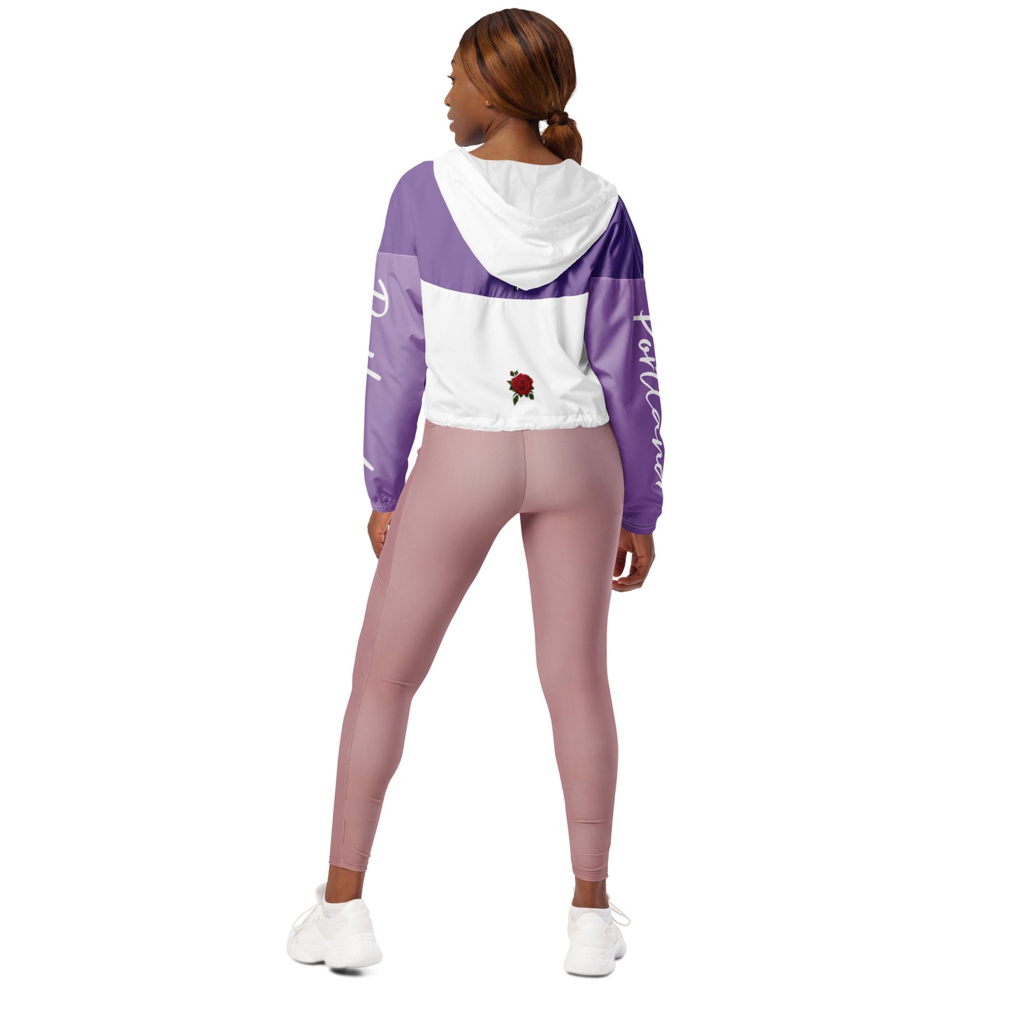 Portland Love Purple Women's Cropped Windbreaker image 8
