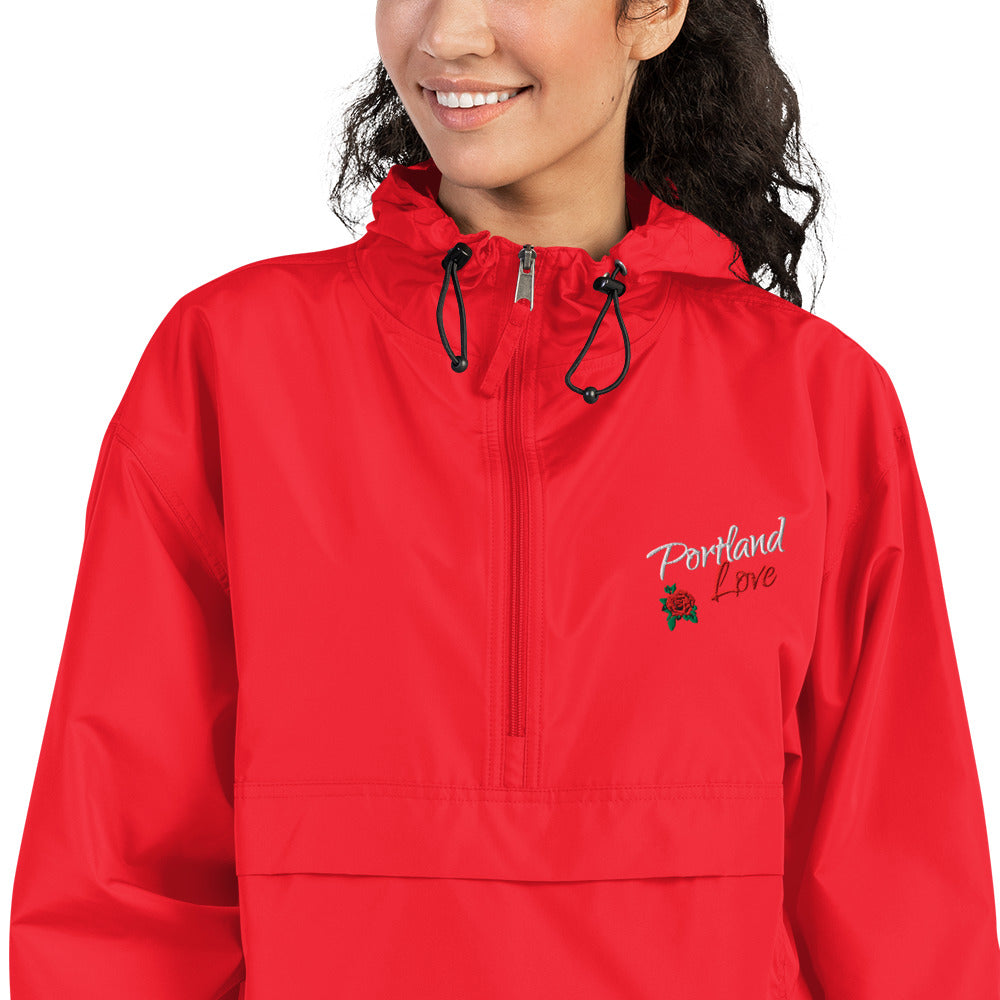 Portland Love Rose Embroidered Champion Packable Jacket image 16