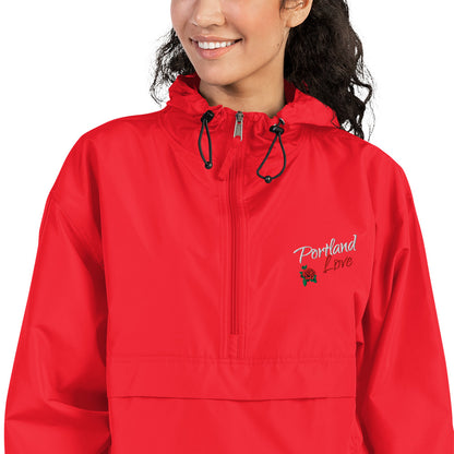 Portland Love Rose Embroidered Champion Packable Jacket image 16
