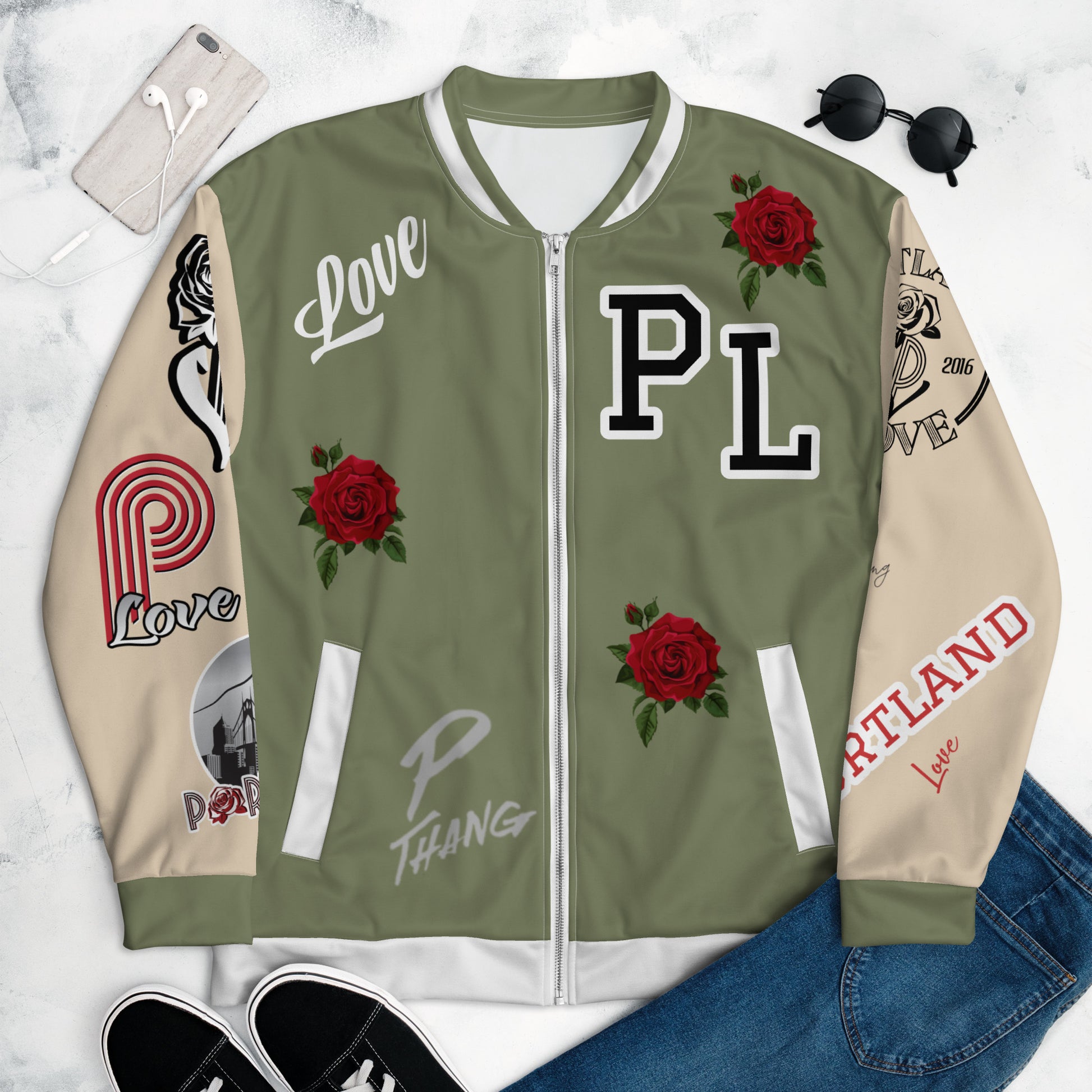 Portland Love Logo City Love Bomber Jacket image 0