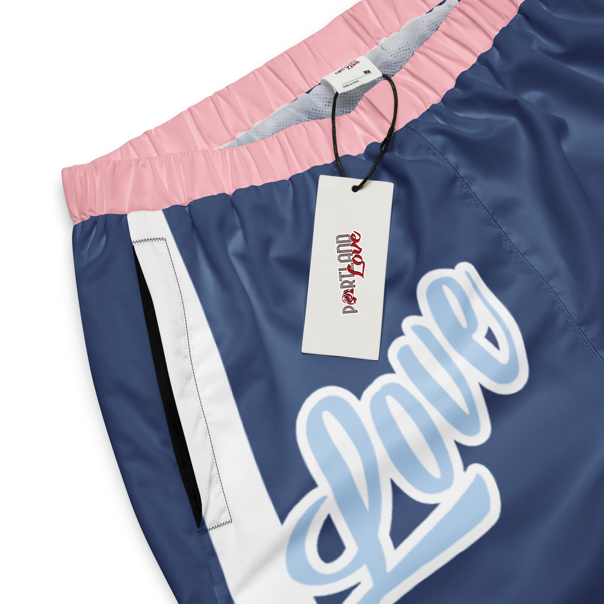 Portland Love Logos Kashmire Blue and Pink Unisex Track Pants image 7