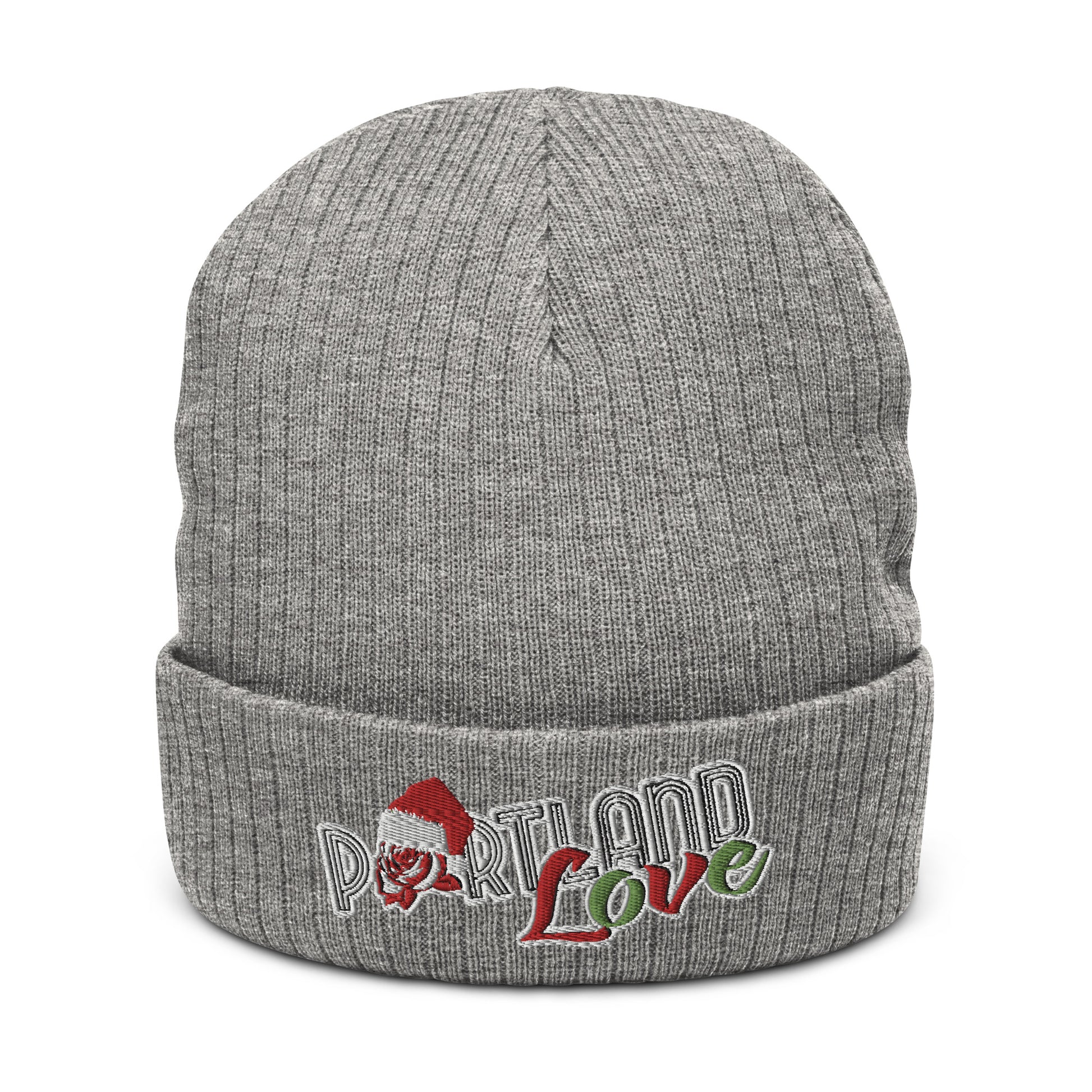 Original Portland Love Christmas Black Ribbed Knit Beanie image 9