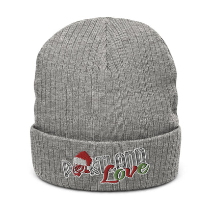 Original Portland Love Christmas Black Ribbed Knit Beanie image 9