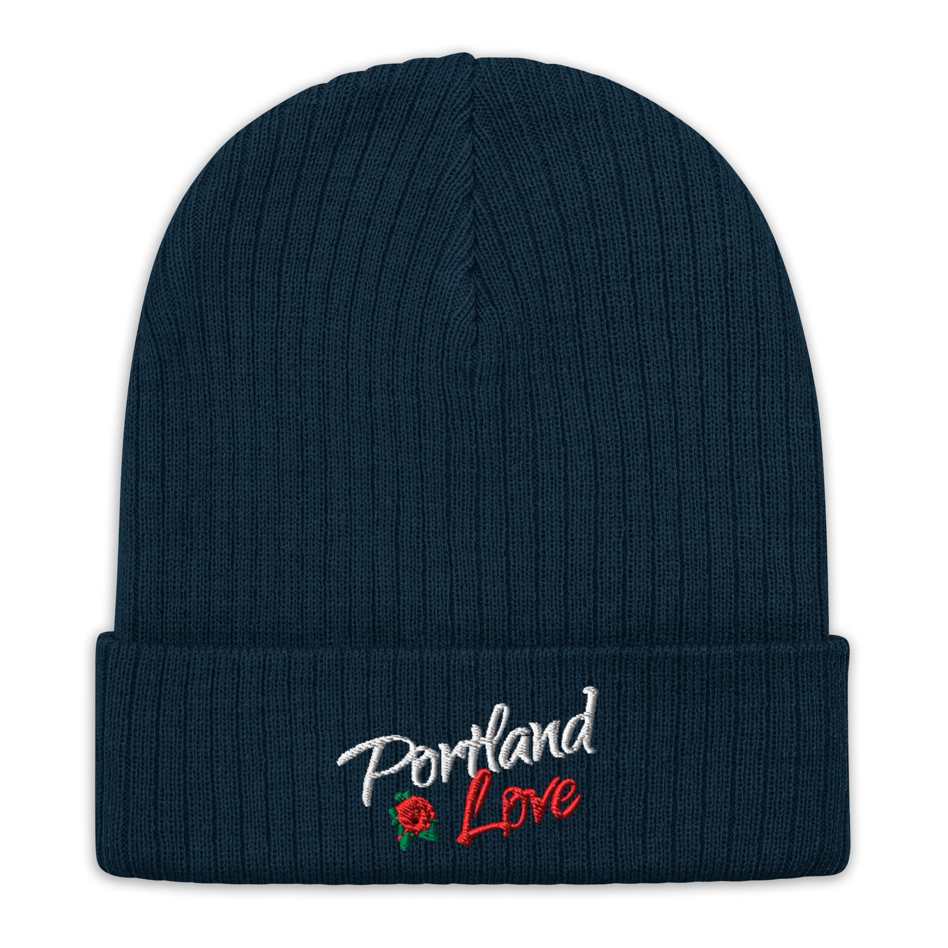 Portland Love Rose Ribbed Knit Beanie image 3