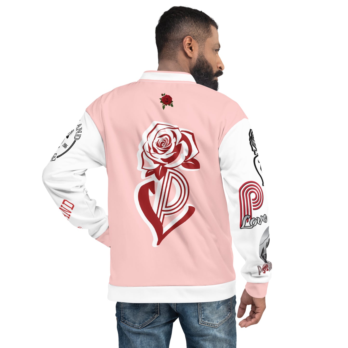 Portland Love Logo PL-Rose Bomber Jacket (Pink) image 1