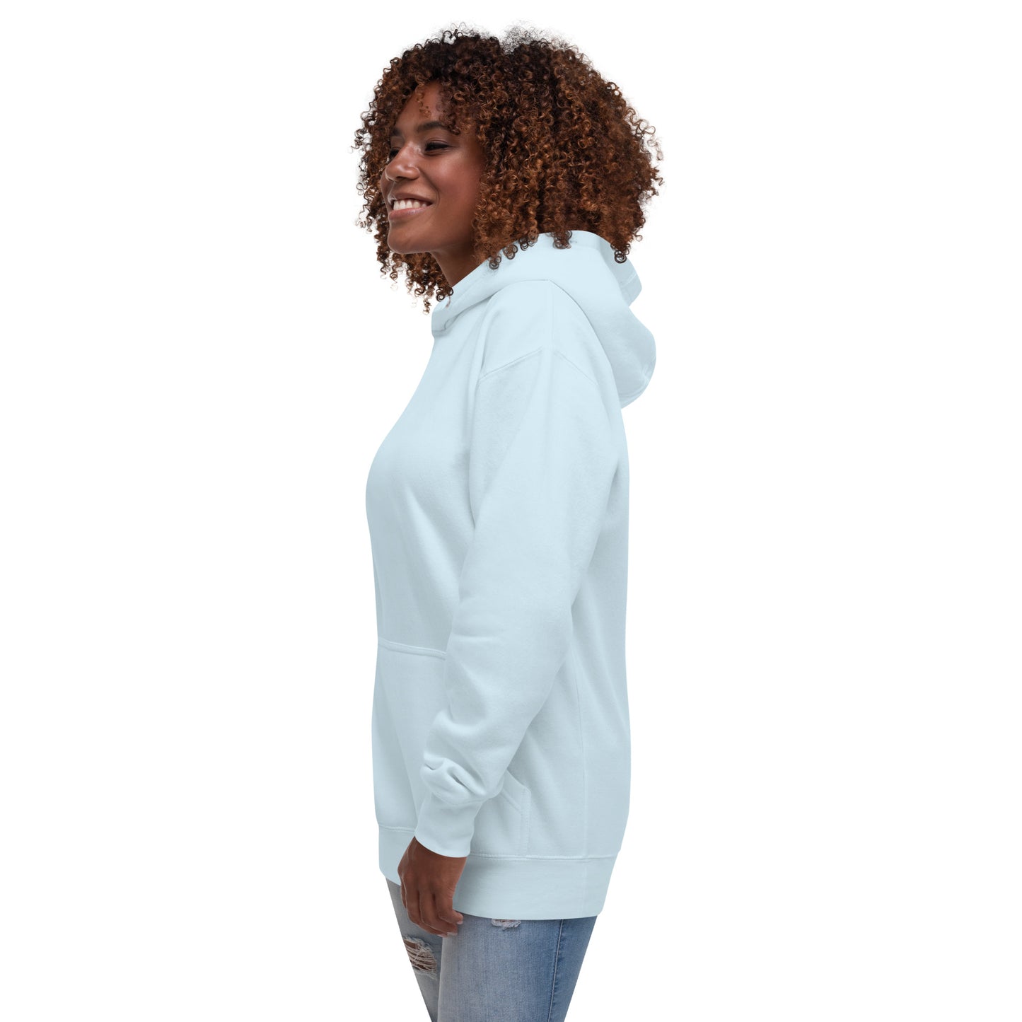 Block Style Royal/White Embroidered Unisex Hoodie image 43