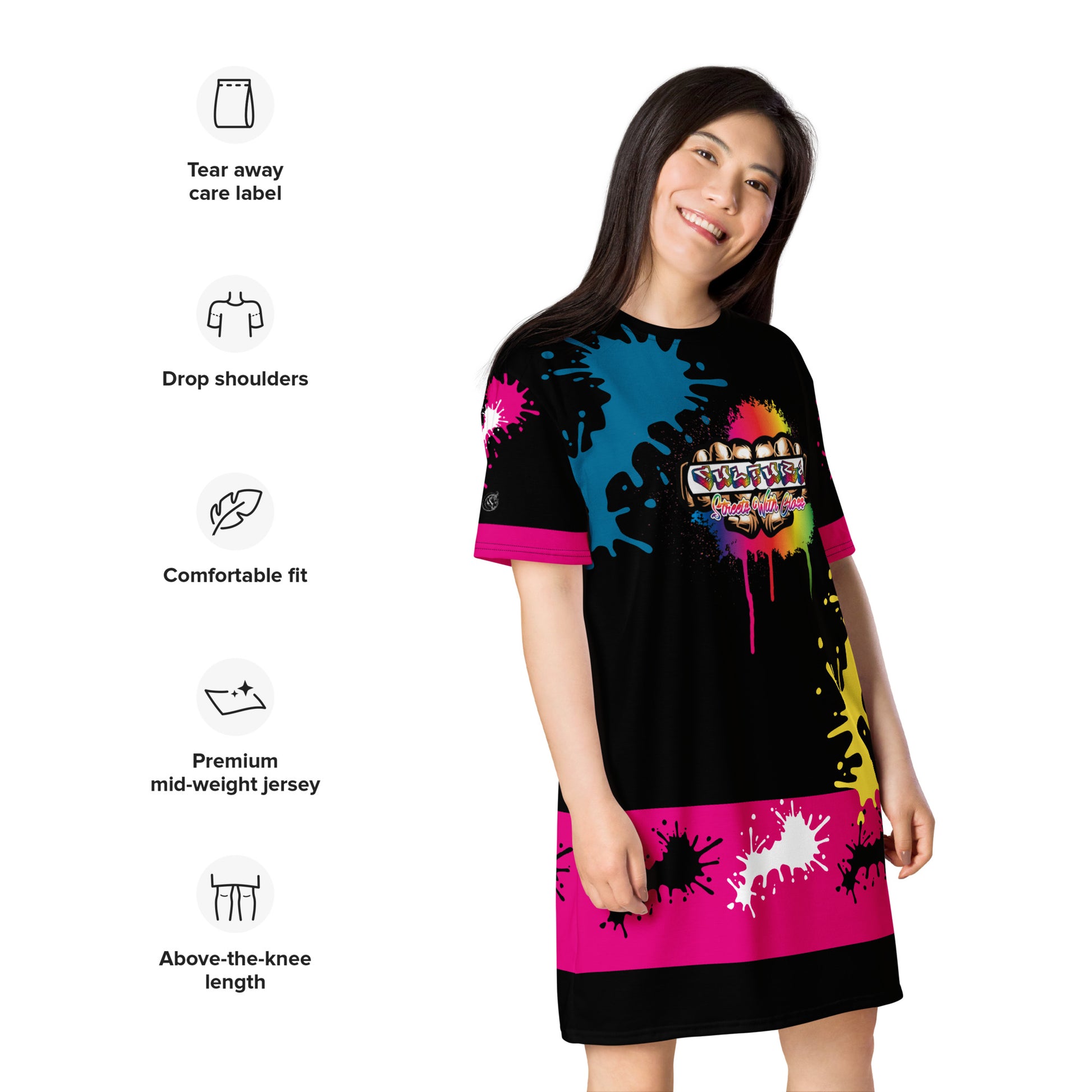 Culture Street Splash Design T-Shirt Dress image 4