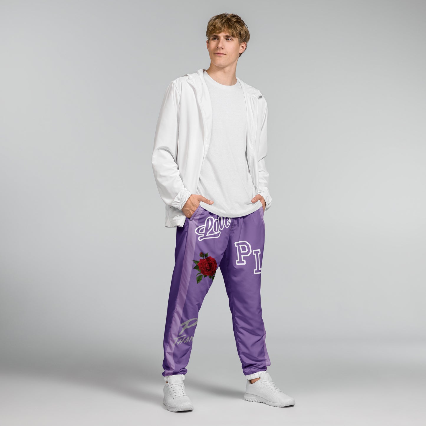 Portland Love Logos Purple Unisex Track Pants image 3