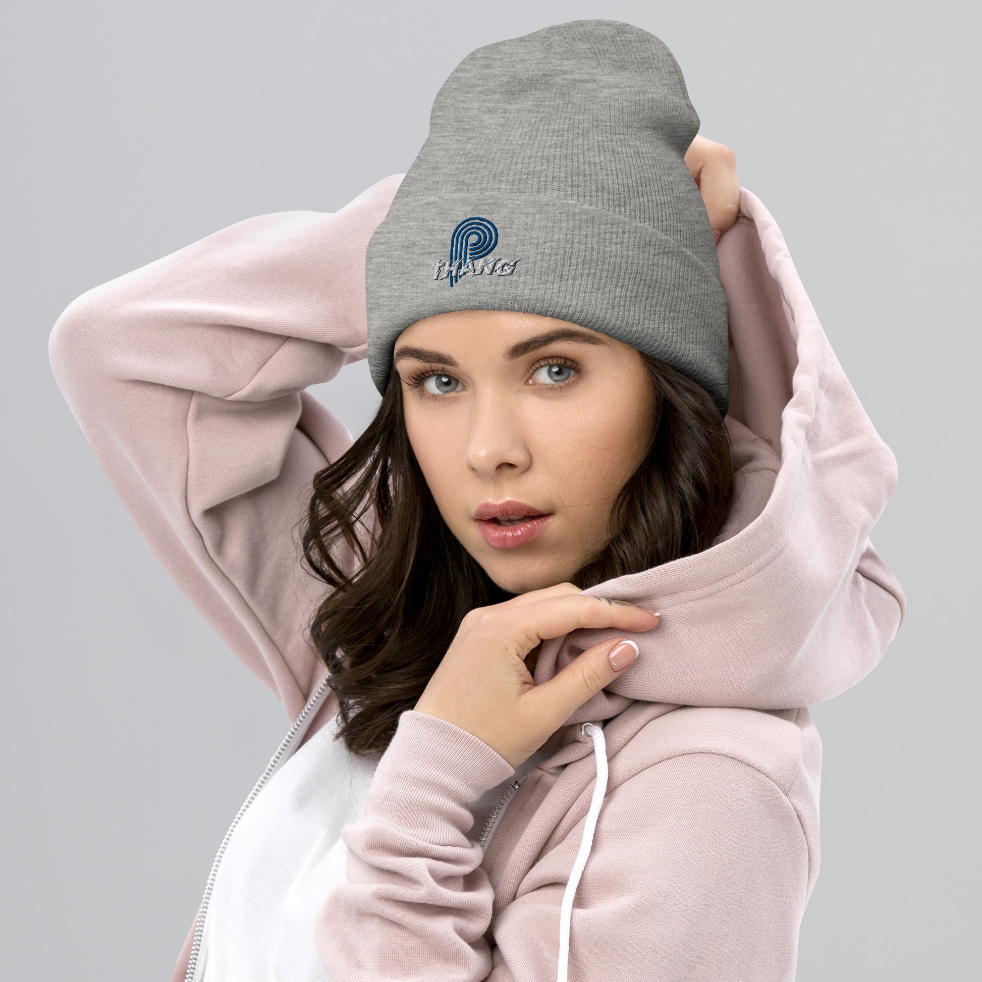 P-Thang (Royal/White) Cuffed Beanie image 6