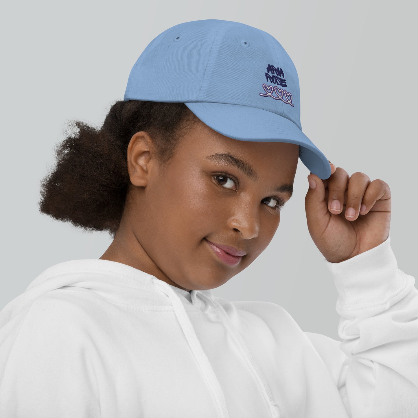 Aria Rose Purple Heart Youth Baseball Cap image 13