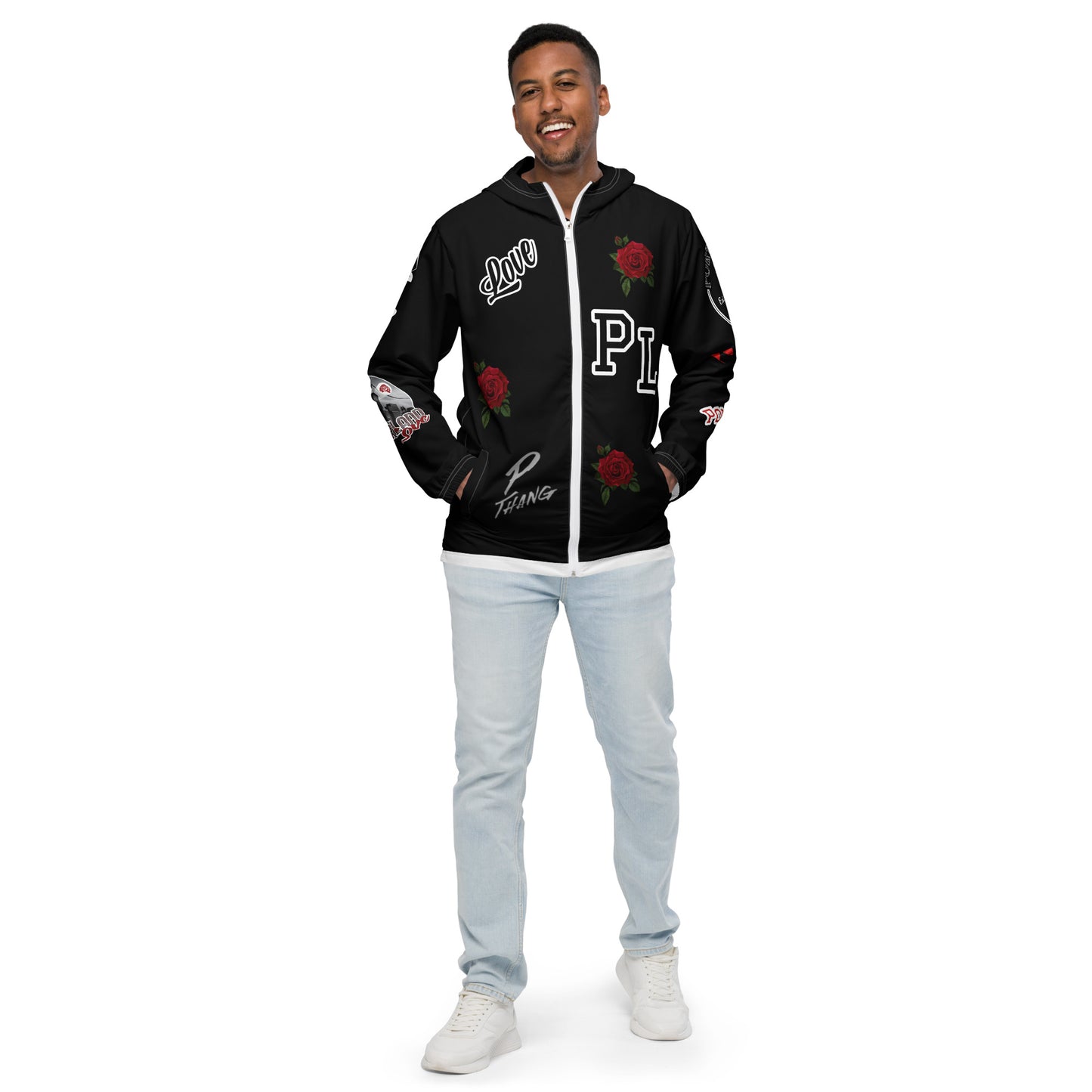 Portland Love Black Logo Men’s Windbreaker  image 11