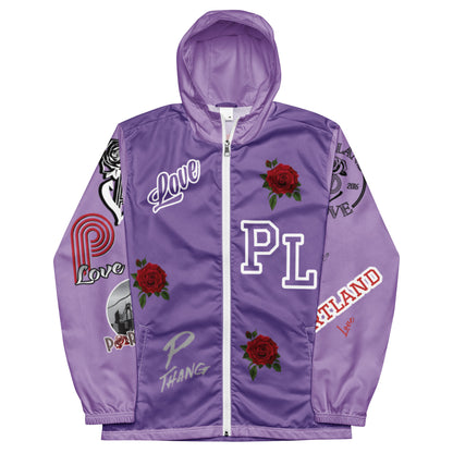 Portland Love Purple Logo Men’s Windbreaker image 7