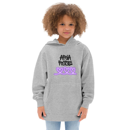 Aria Rose Purple Heart Kids Fleece Hoodie image 0