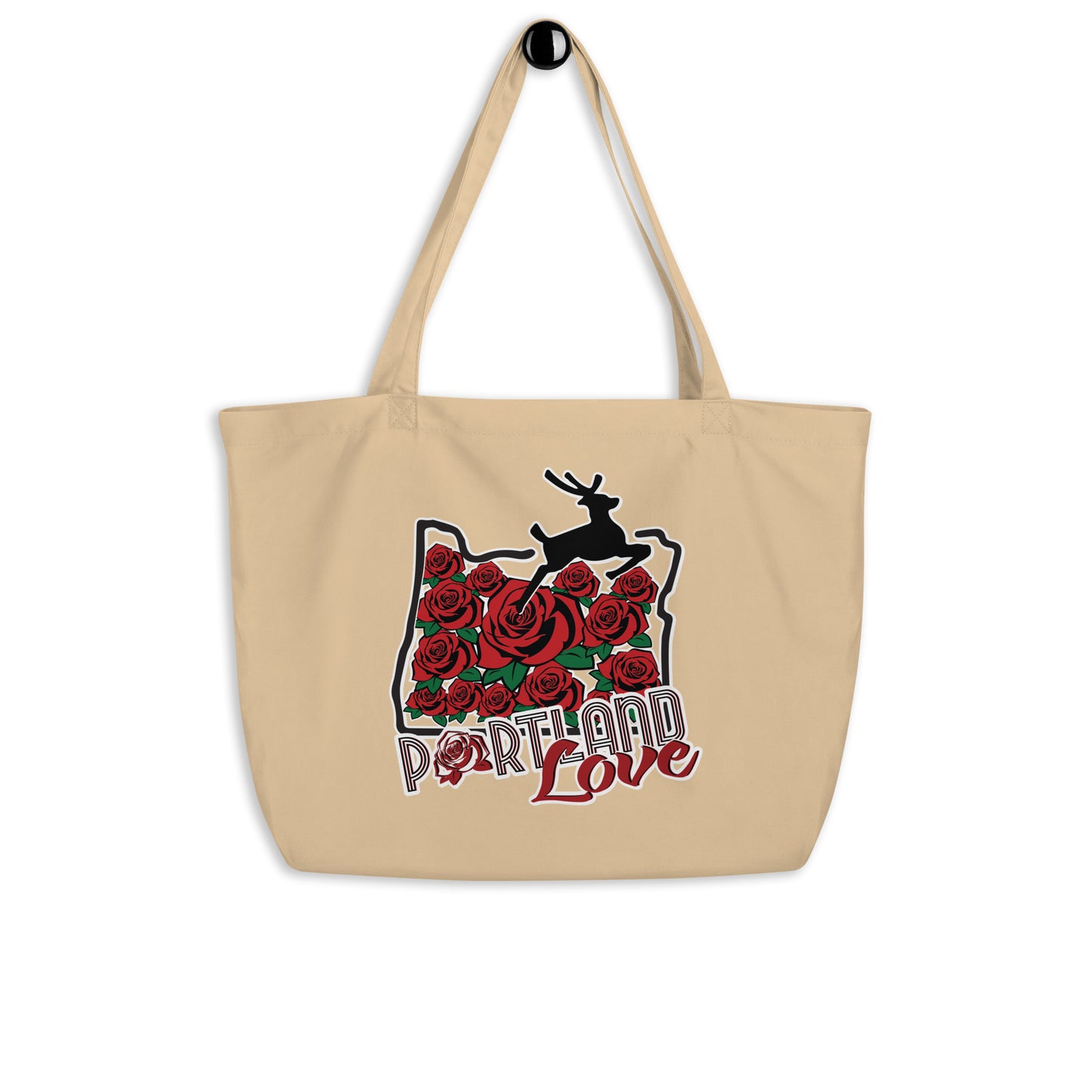 Portland Love Roses Large Organic Tote Bag image 0
