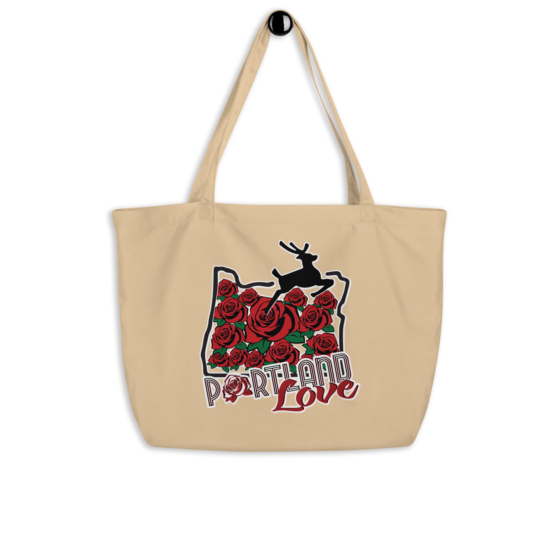 Portland Love Roses Large Organic Tote Bag image 0