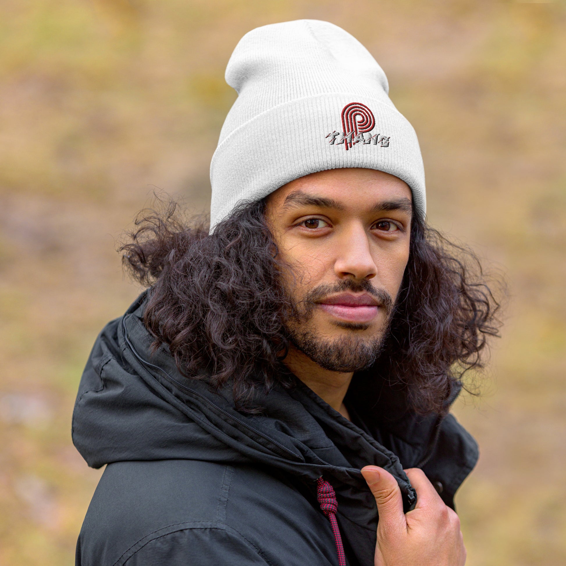 P-Thang (Red/White) Cuffed Beanie image 11
