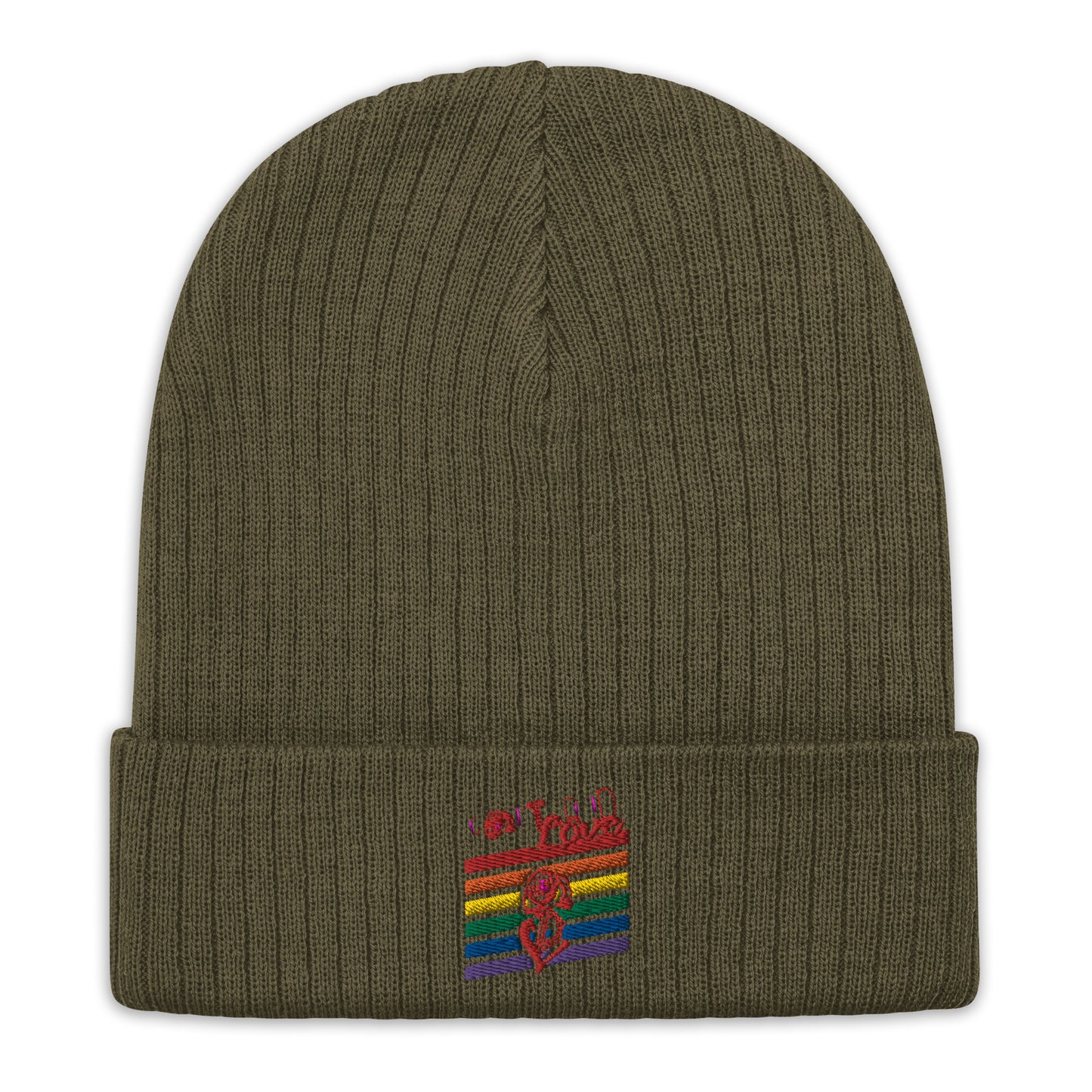 Rainbow Ribbed Knit Beanie image 2