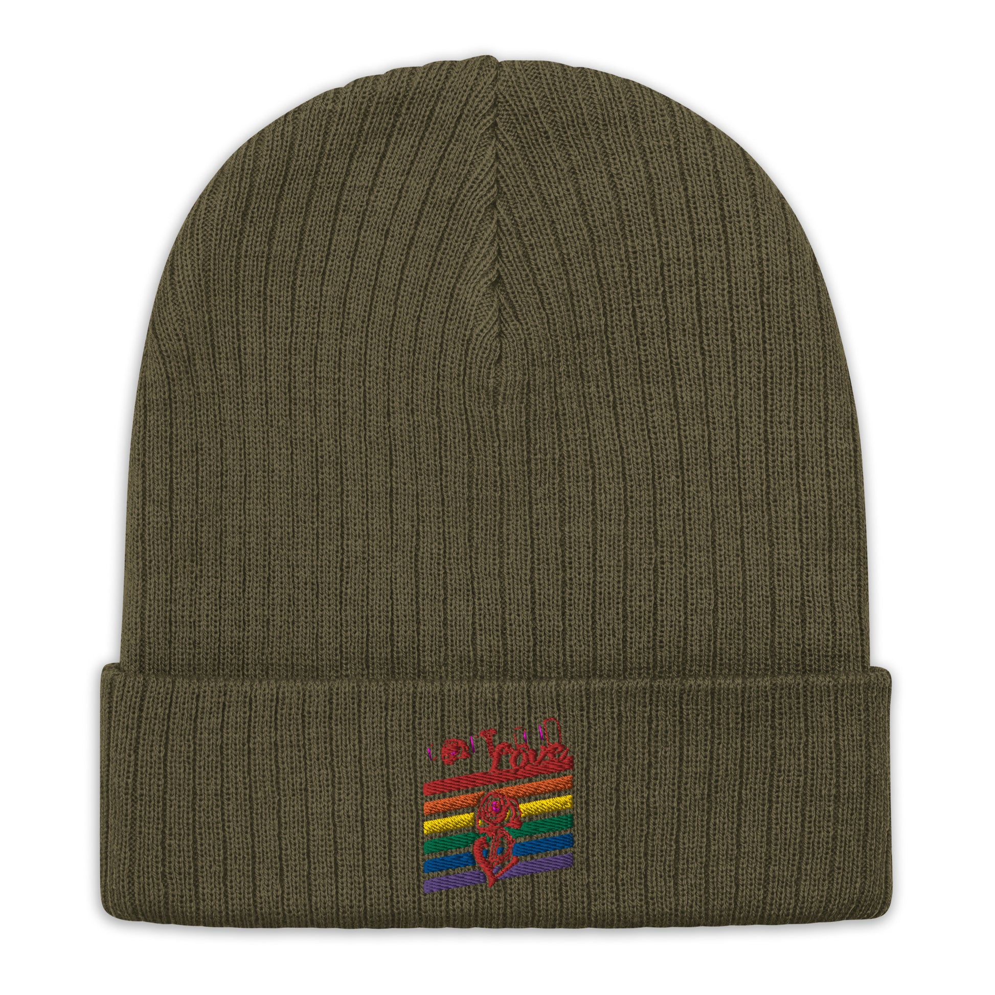 Rainbow Ribbed Knit Beanie image 2