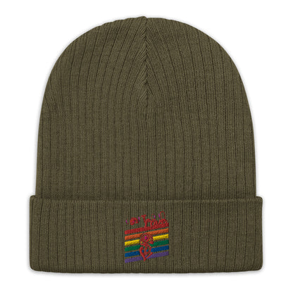 Rainbow Ribbed Knit Beanie image 2