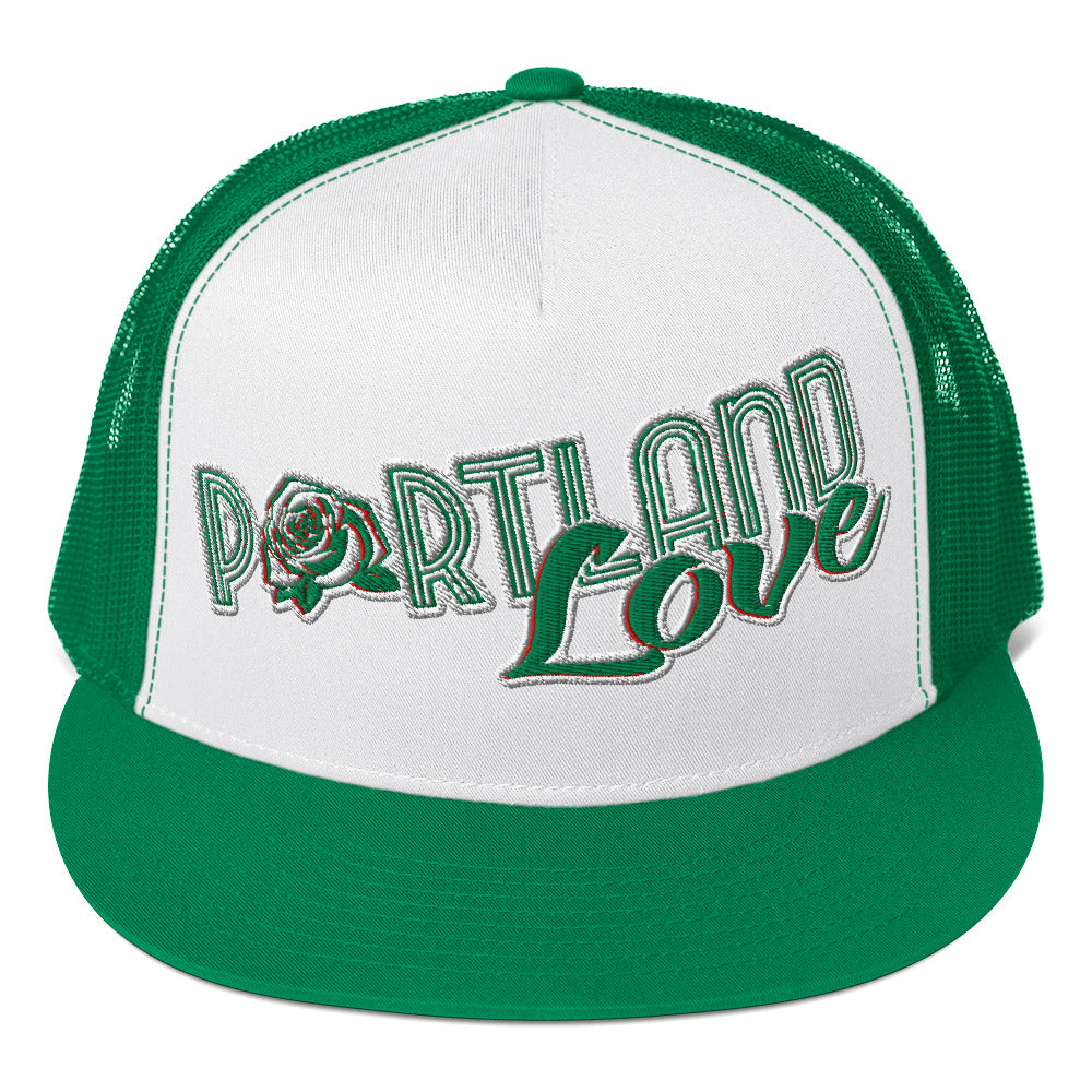 Original Portland Love Green Trucker Cap image 5