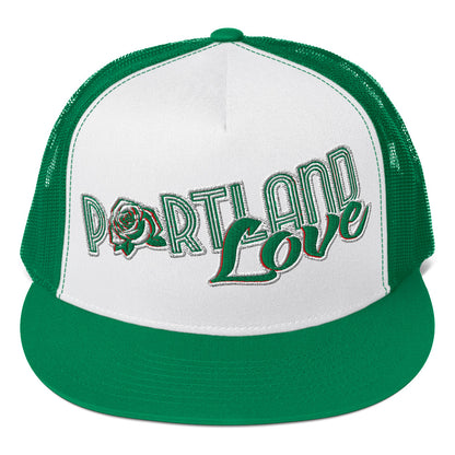 Original Portland Love Green Trucker Cap image 5