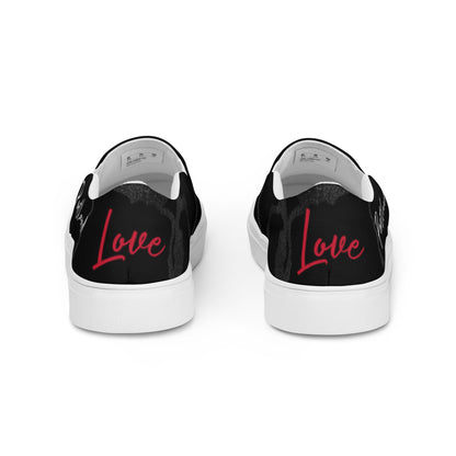 Portland Love Black Marble Women’s Slip-on Canvas shoes image 4