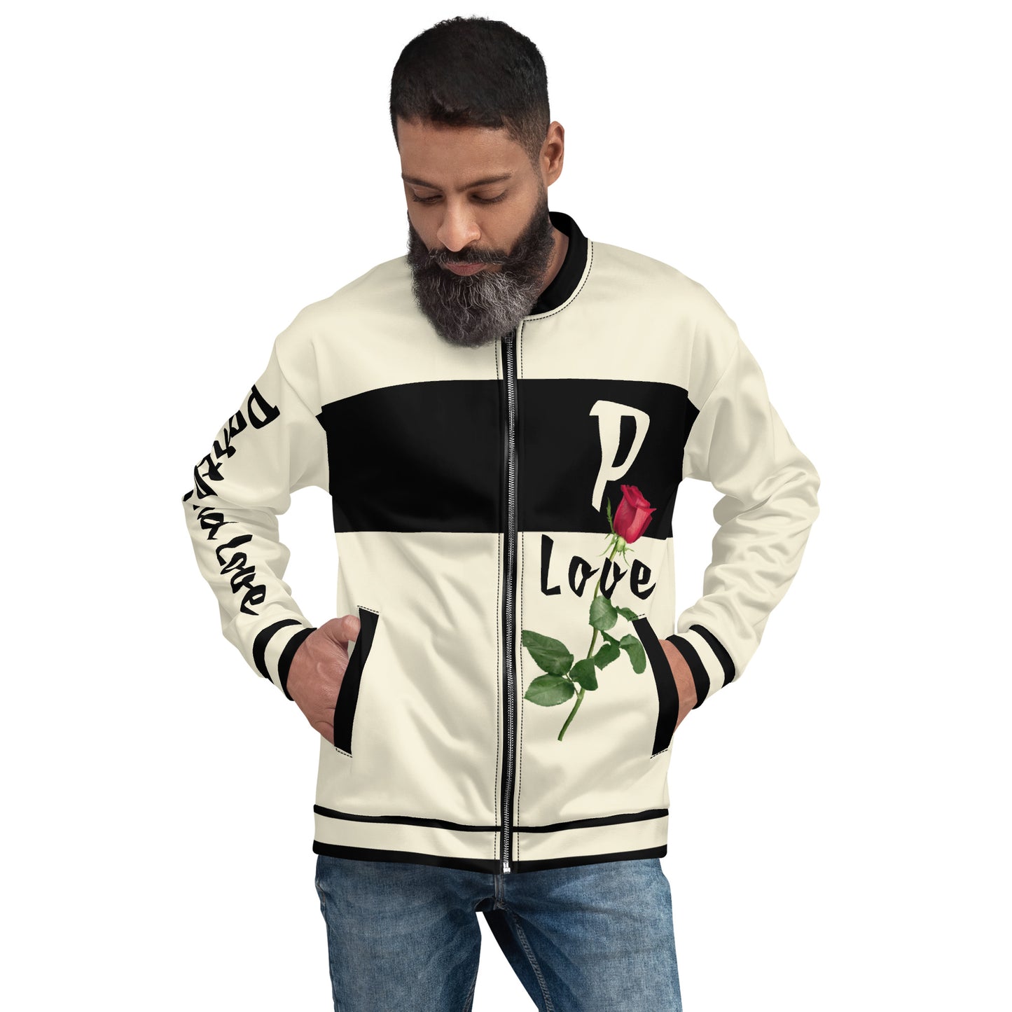P-Love Rose Unisex Bomber Jacket image 4