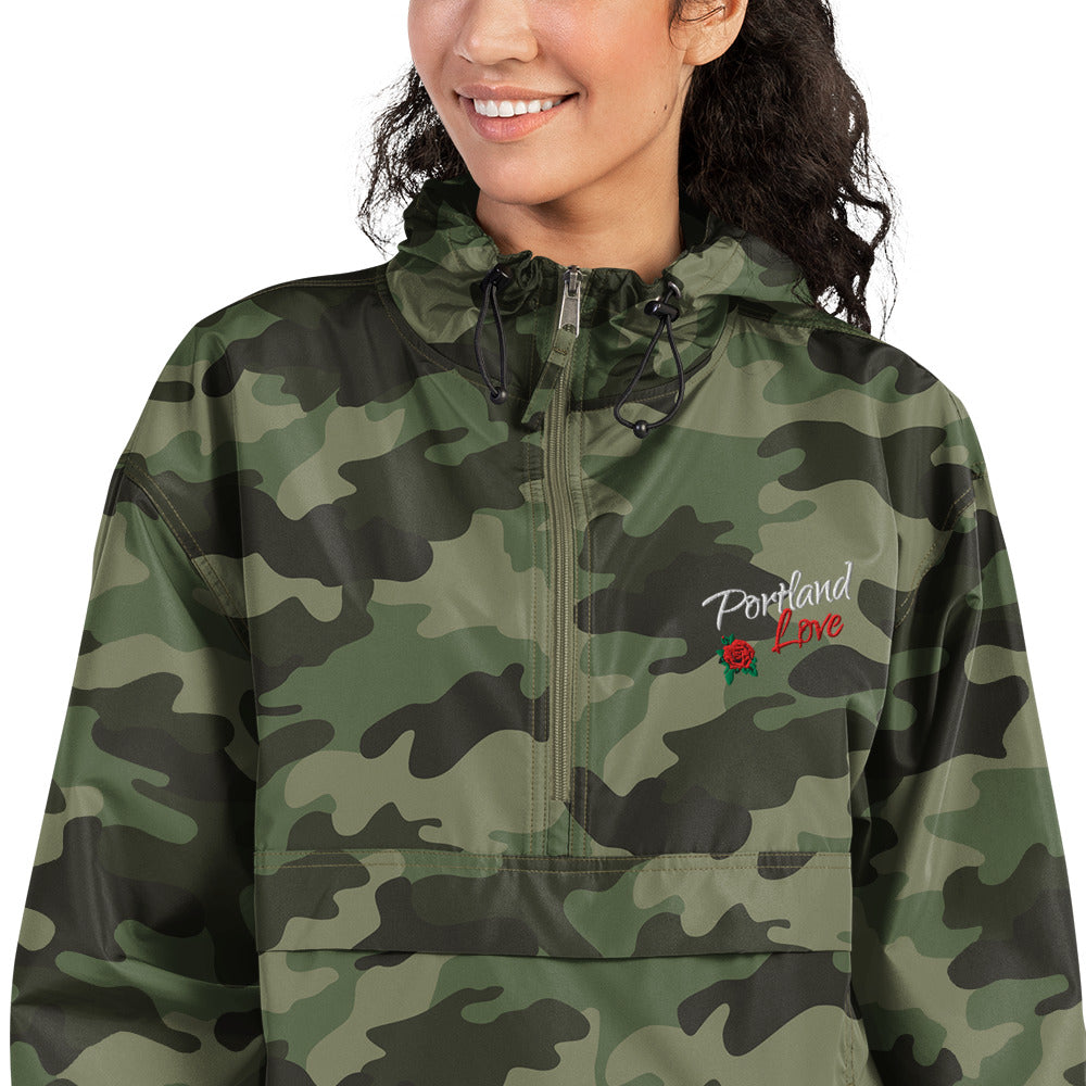 Portland Love Rose Embroidered Champion Packable Jacket image 20