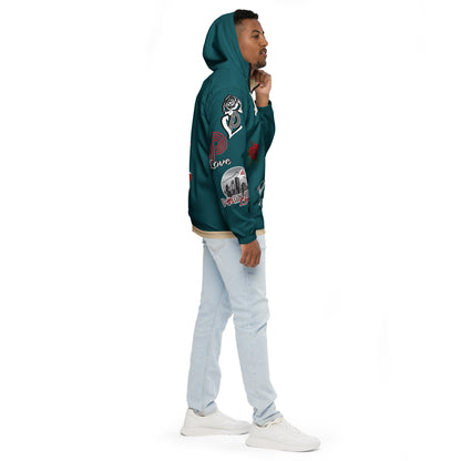 Portland Love Sherpa Blue Logo Men’s Windbreaker image 9
