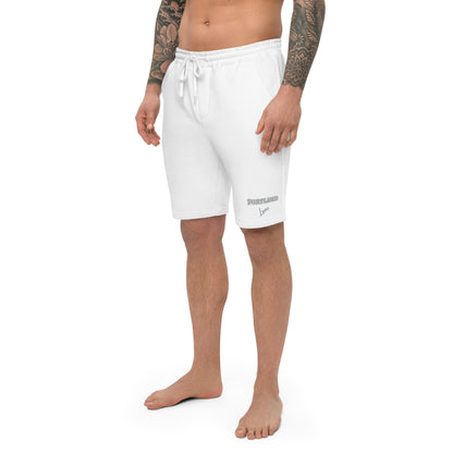 Block Style Grey Embroidered Men's Fleece Shorts image 9