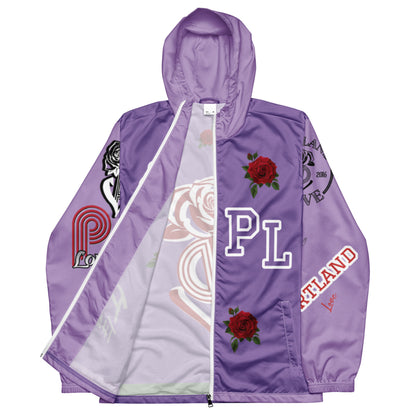 Portland Love Purple Logo Men’s Windbreaker image 6