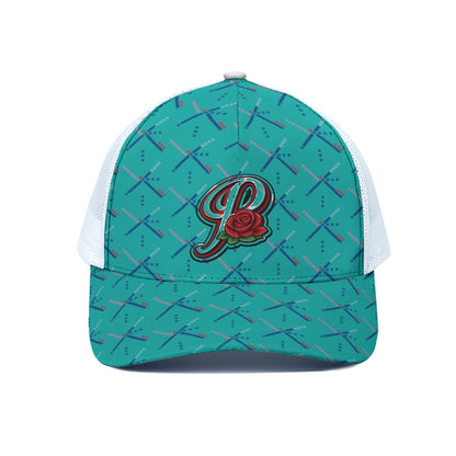 Unisex Trucker Hat With White Half-mesh