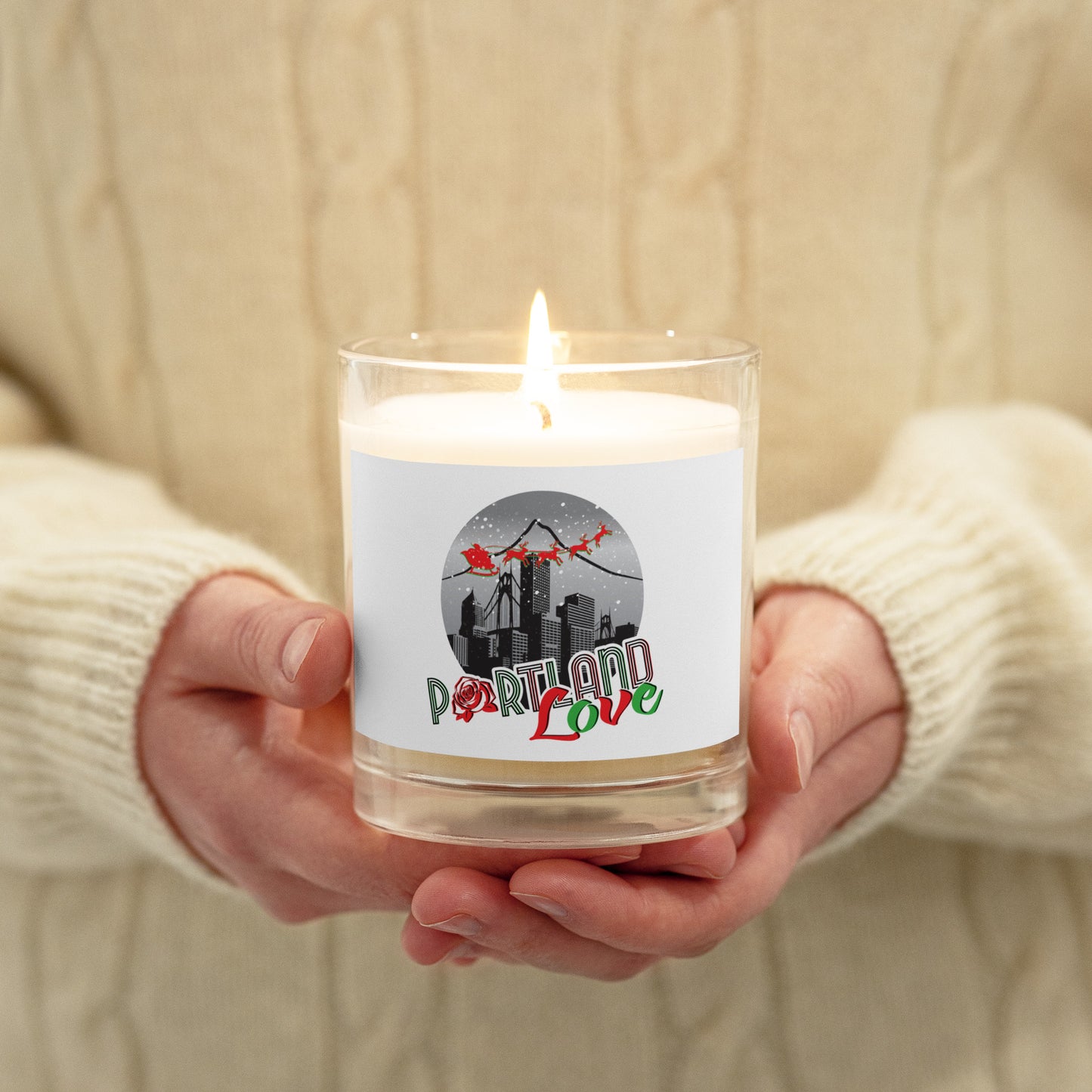 Port-Man Christmas Glass Jar Soy Wax Candle image 0