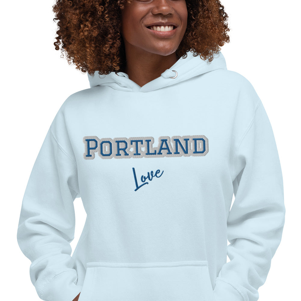 Block Style Royal/White Embroidered Unisex Hoodie image 41