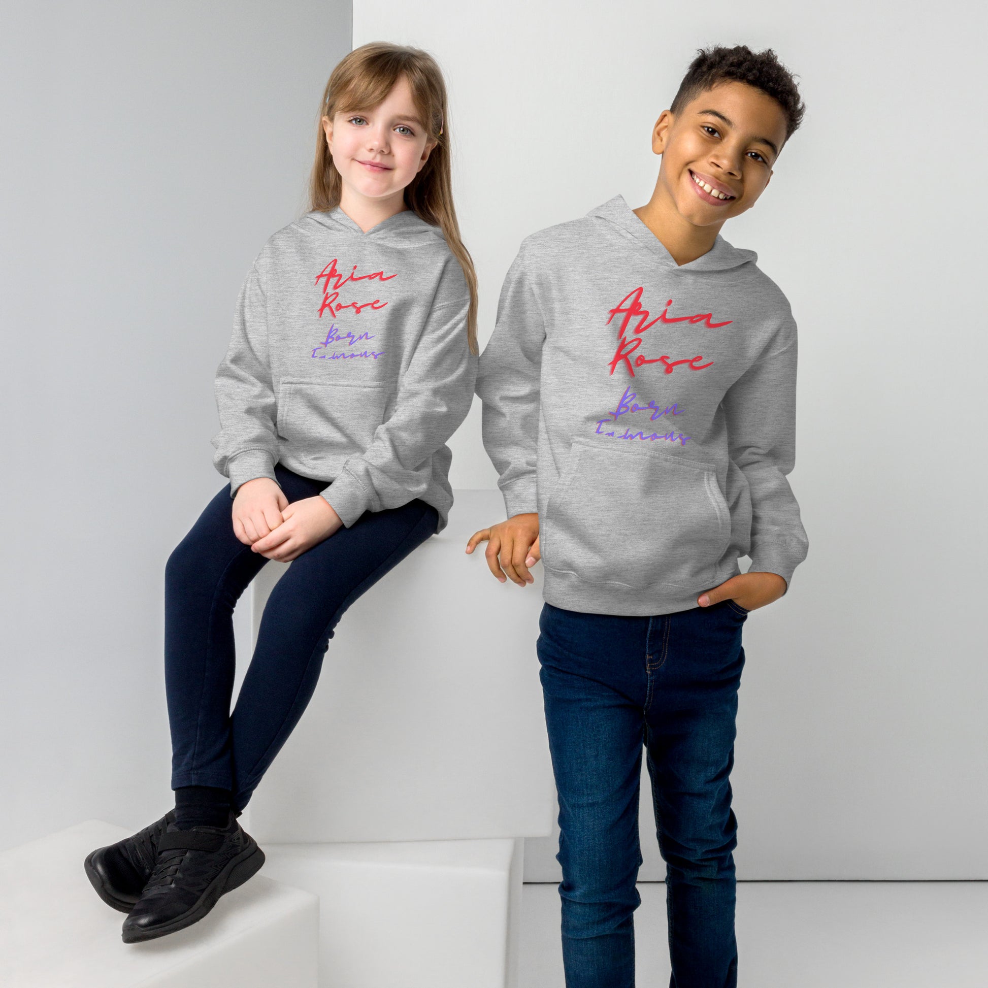 Aria Rose Born Famous Kids Fleece Hoodie image 7