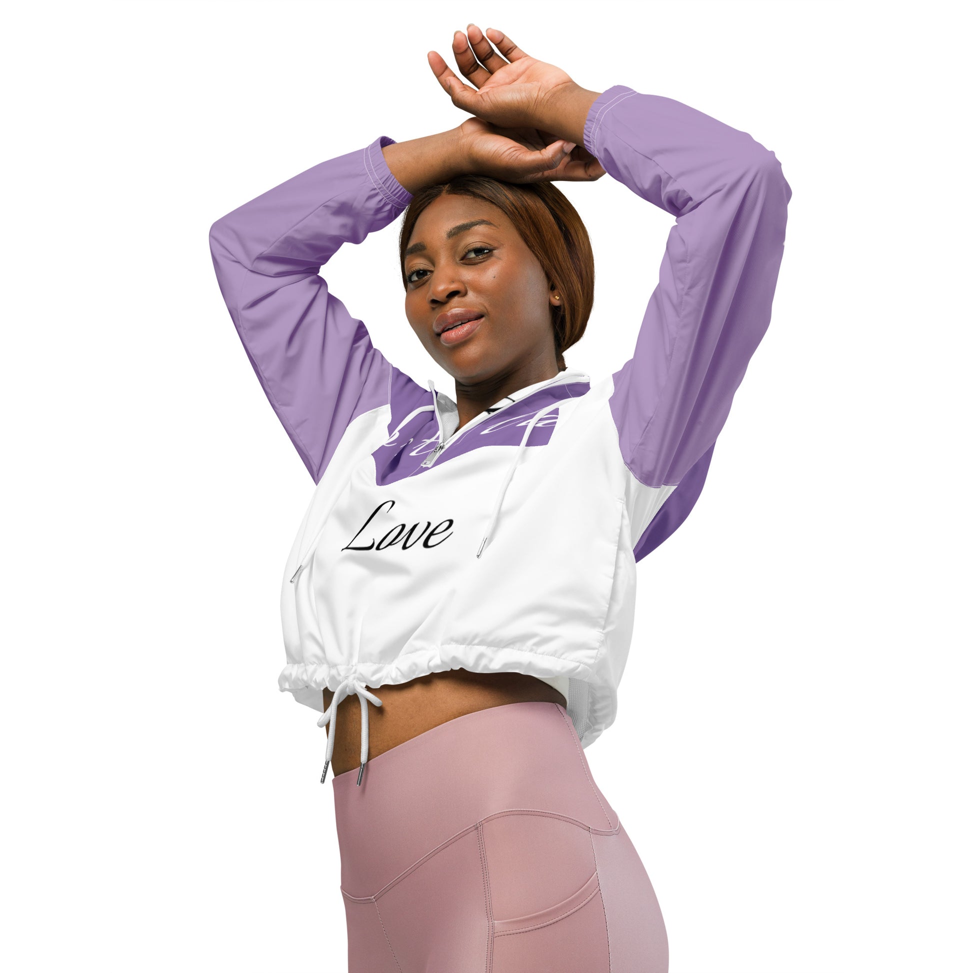Portland Love Purple Women's Cropped Windbreaker image 6