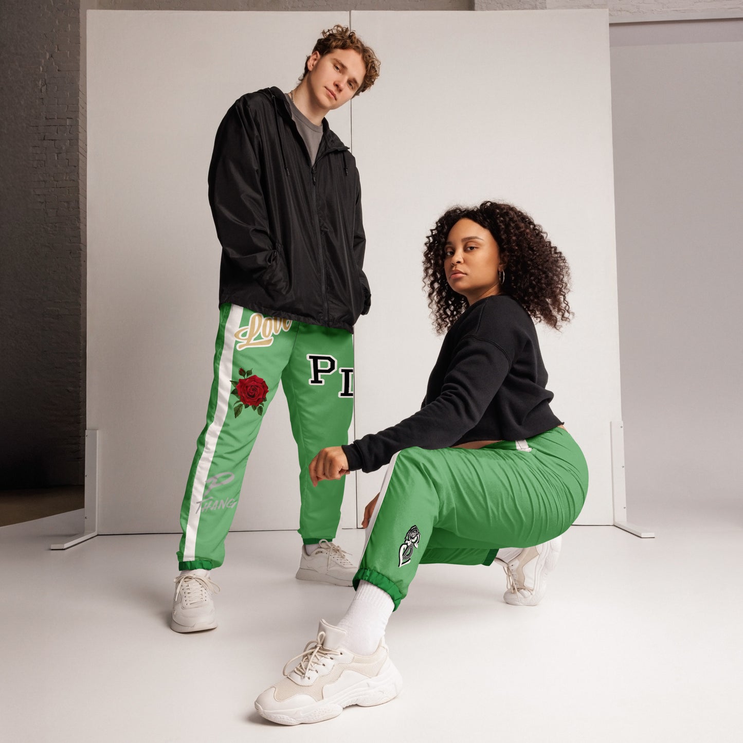 Portland Love Logos Bay Leaf and Sea Green Unisex Track Pants image 8