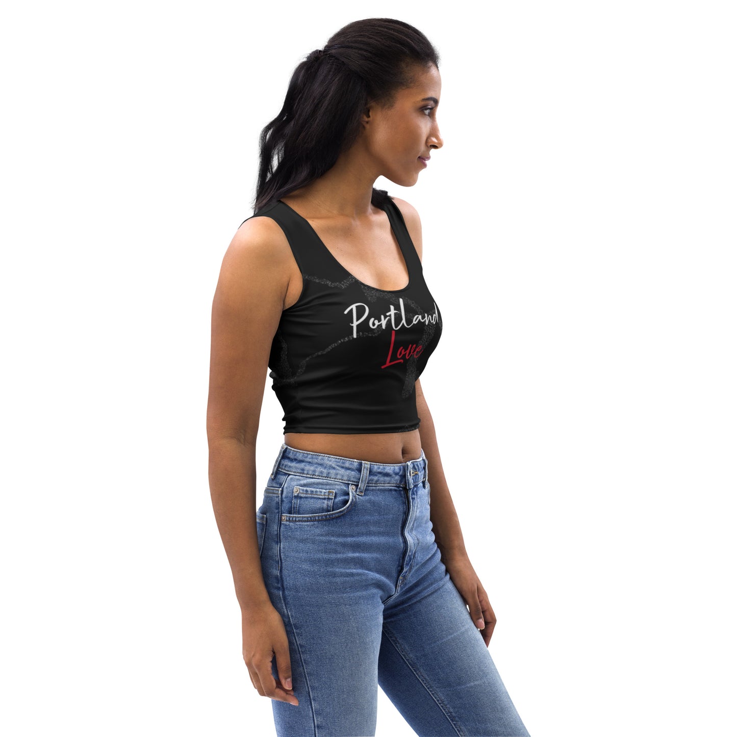Portland Love Black Marble Crop Top image 6
