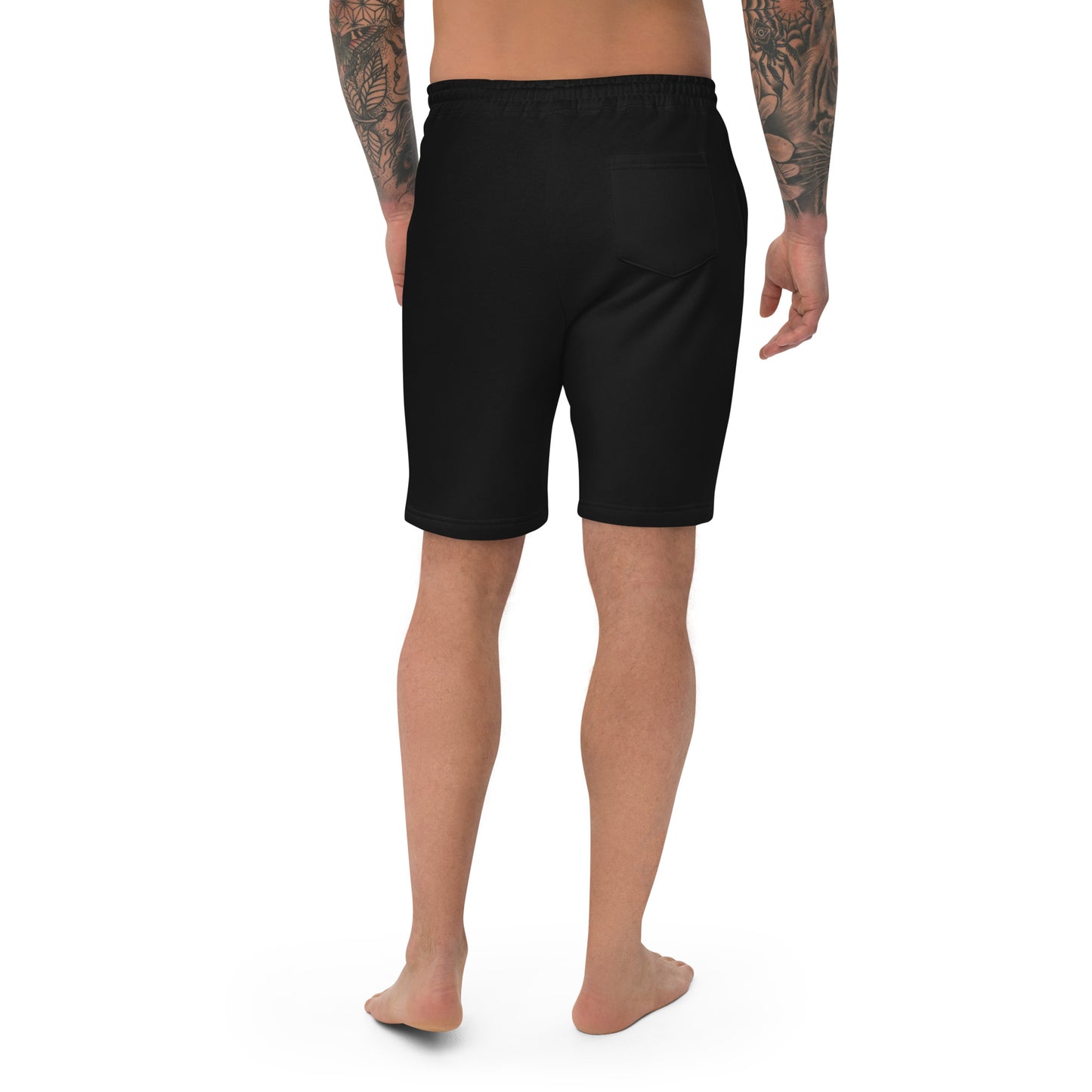 Block Style Grey Embroidered Men's Fleece Shorts image 5
