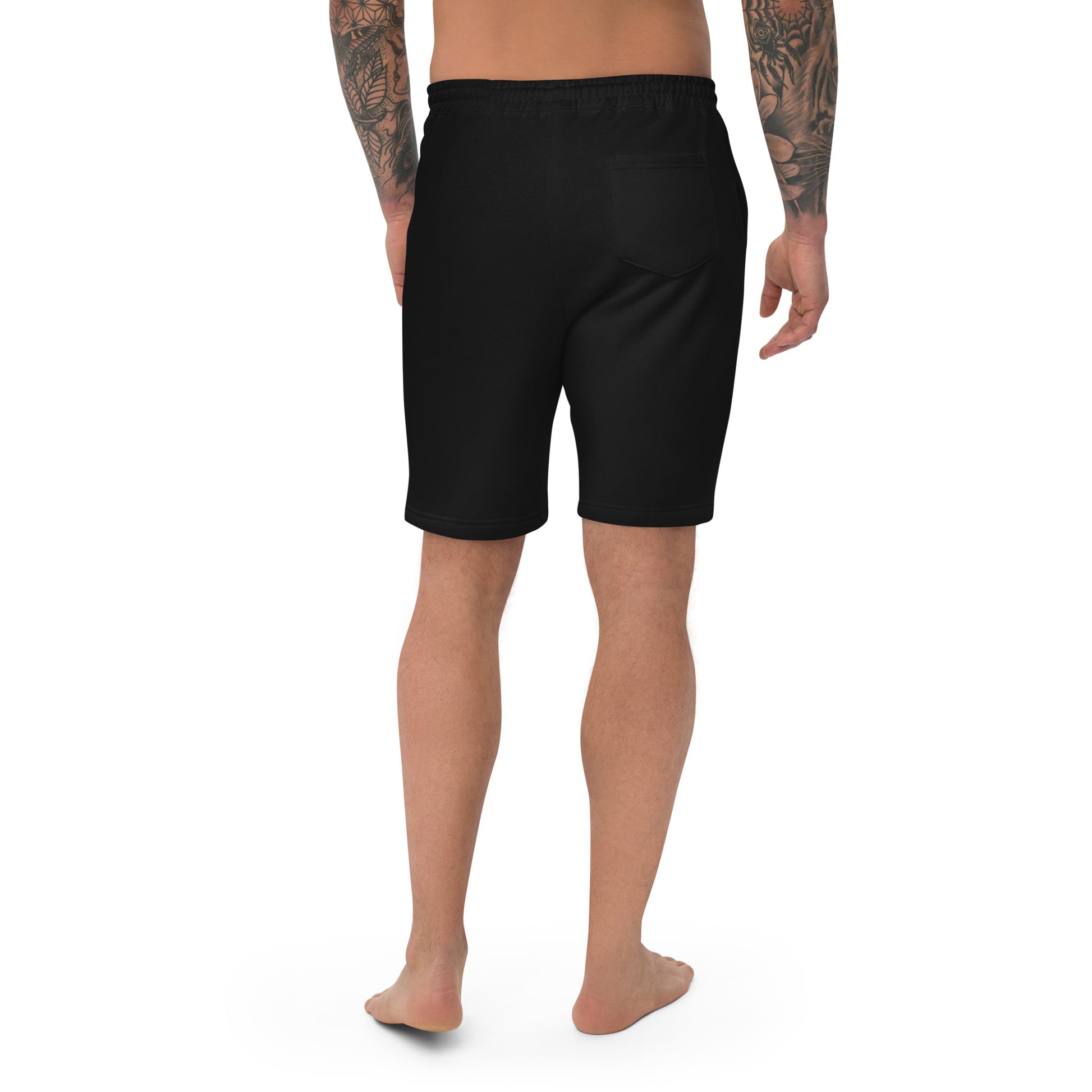 Block Style Grey Embroidered Men's Fleece Shorts image 5