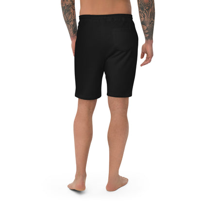 Block Style Grey Embroidered Men's Fleece Shorts image 5