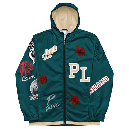 Portland Love Sherpa Blue Logo Men’s Windbreaker image 5